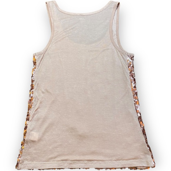 2for$25 Joe Fresh Rose Gold Pink Sequin Tank Top Size Small - Picture 3 of 12